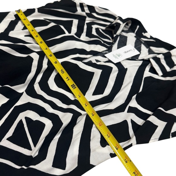 NEW George Geometric Popover Short Sleeve Dress Vacation Resort Coastal Size 10 - Picture 9 of 10